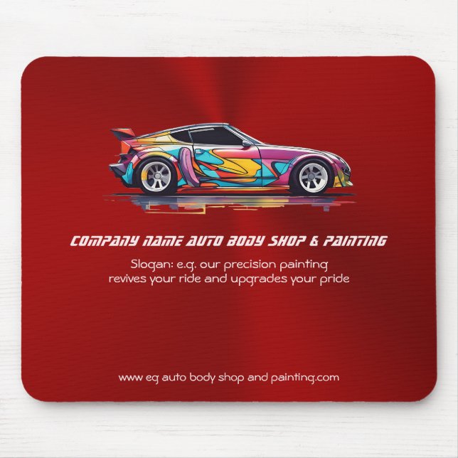 Auto body shop and precision painting mouse mat (Front)