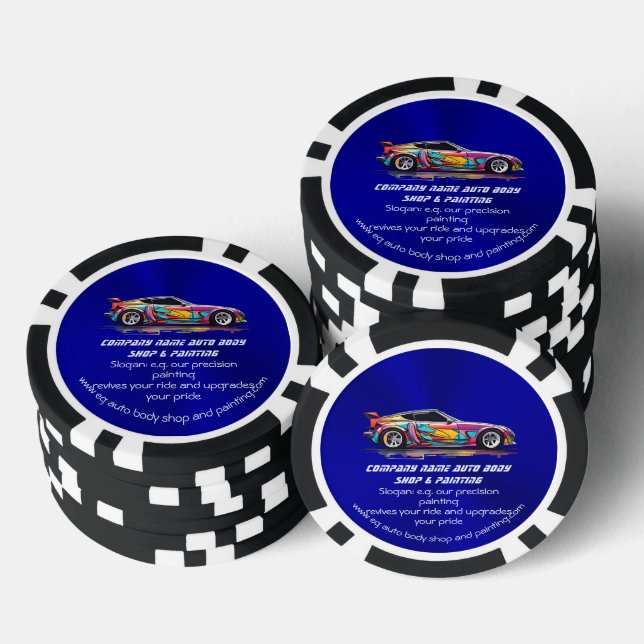 Auto body shop and precision painting poker chips (Stack)