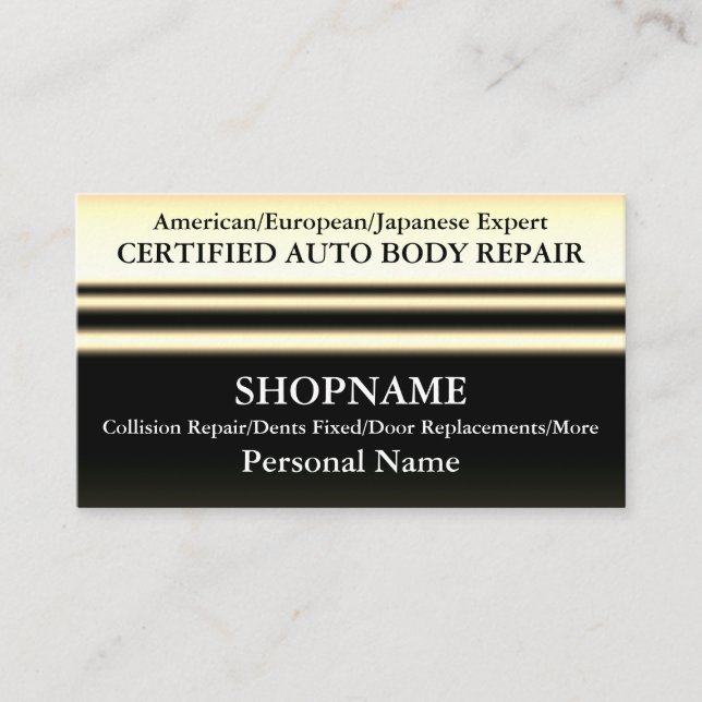 Auto Body Shop Business Card (Front)