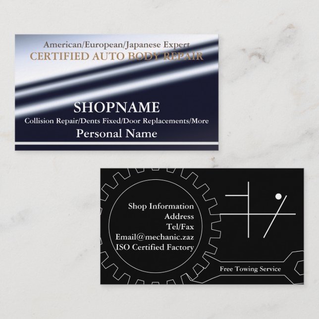 Auto Body Shop Business Card (Front/Back)