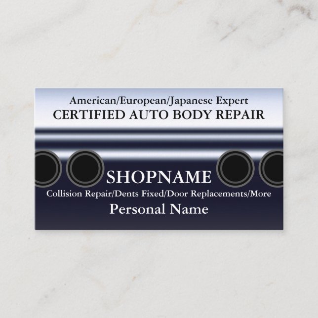 Auto Body Shop Business Card (Front)