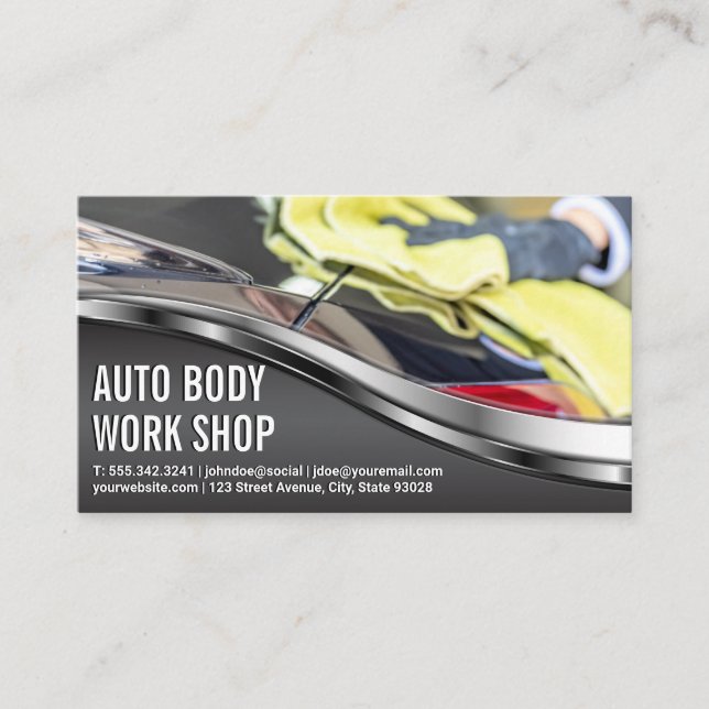Auto Body Shop | Car Cleaning Tail Light Business Card (Front)