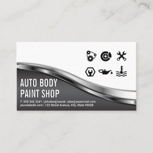Auto Body Shop   Car Service Icons Business Card