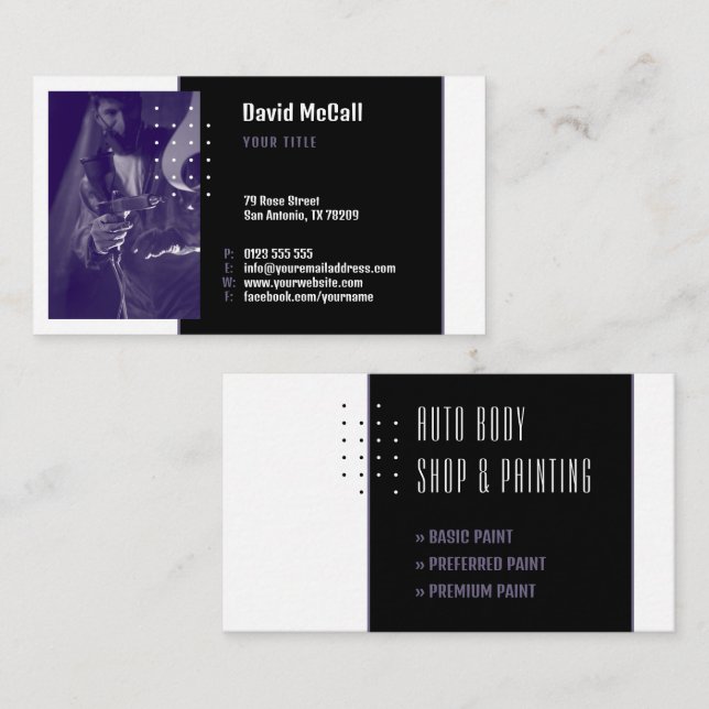 Auto Body Shop & Painting | Paint Sprayer Business Card (Front/Back)