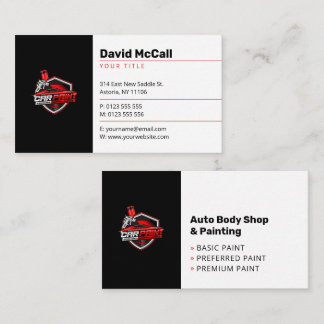 Auto Body Shop & Painting | Paint Sprayer Business Card
