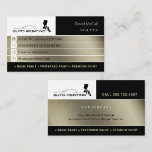 Auto Body Shop & Painting   Paint Sprayer Business Card