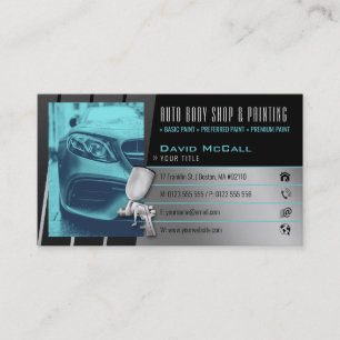 Auto Body Shop & Painting   Paint Sprayer Business Card
