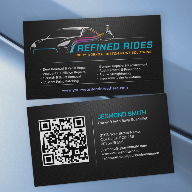 Auto Body Work Custom Car Paint Business Card (Creator Uploaded)