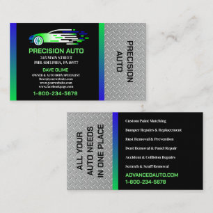 Auto Body Work Custom Car Paint Detailing Collison Business Card