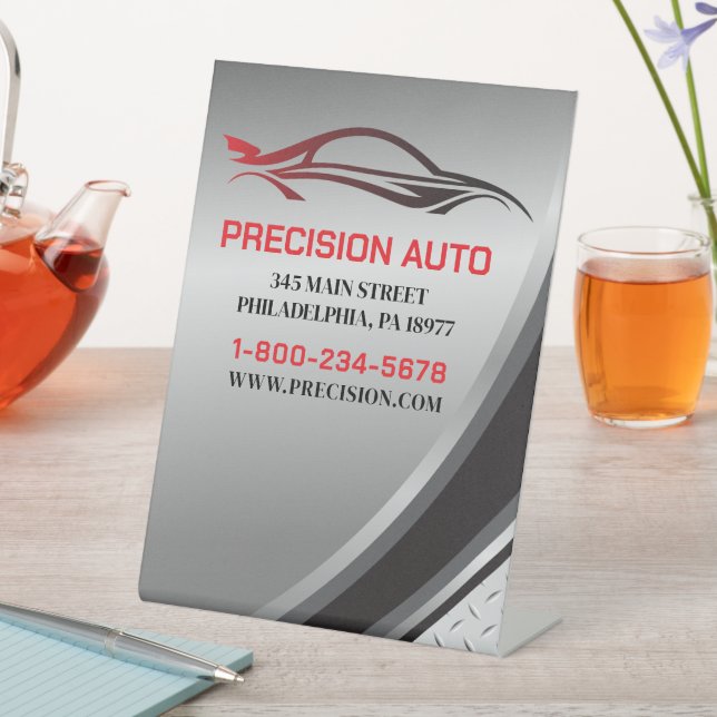 Auto Body Work Custom Car Paint Detailing Collison Pedestal Sign (In SItu)