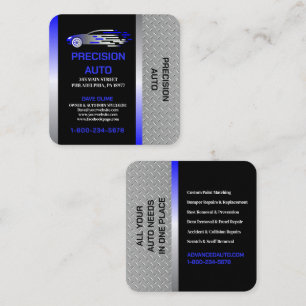 Auto Body Work Custom Car Paint Detailing Collison Square Business Card