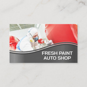 Auto Body   Worker Spray-painting Car Business Card