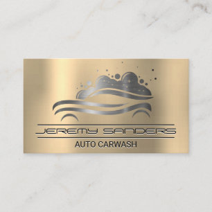 Auto Bubble Wash   Gold Metallic Business Card