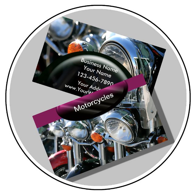 Auto Business Cards Motorcycles (Motorcycle Theme Business Cards by CustomBusinessTemplates)