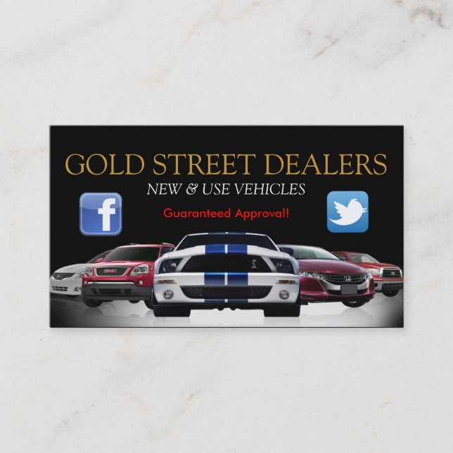Auto, Car, Dealer Dealership Business Card (Front)