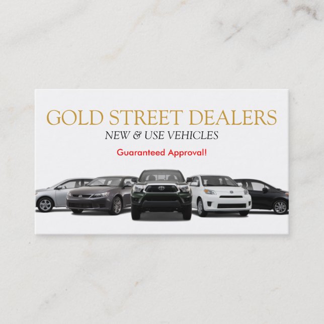 Auto, Car, Dealer Dealership Business Card (Front)