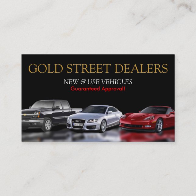 Auto, Car, Dealer Dealership Business Card (Front)