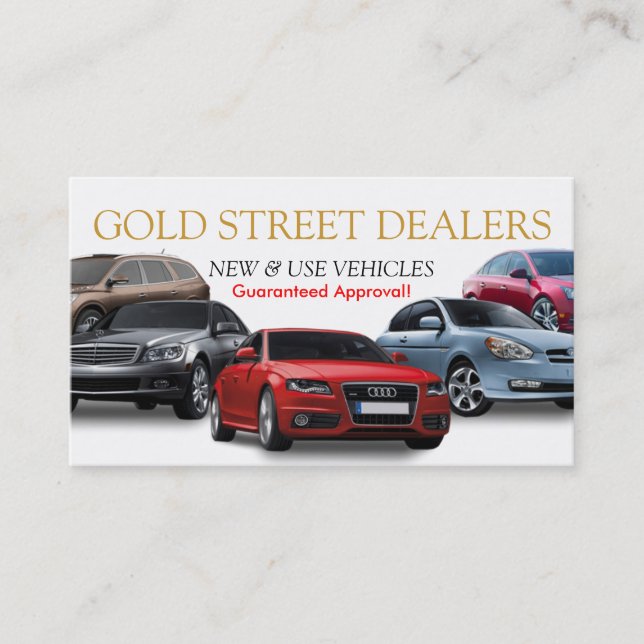 Auto, Car, Dealer Dealership Business Card (Front)