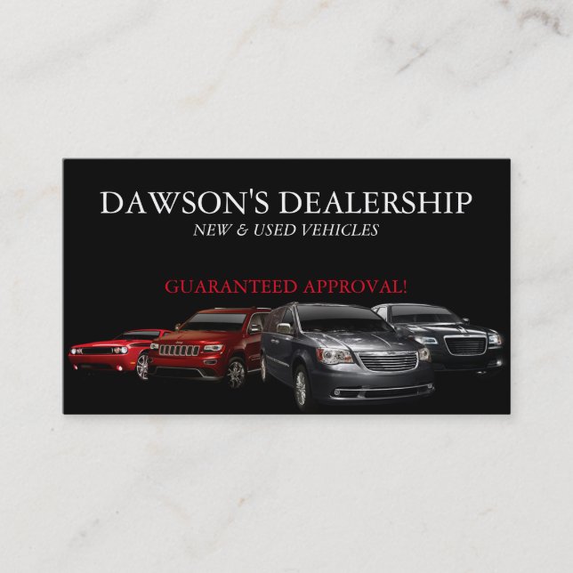 Auto, Car, Dealer Dealership Business Card (Front)