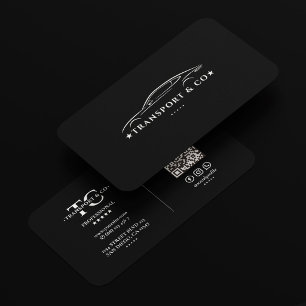 Auto Car Driver Transport Company Black Modern Business Card