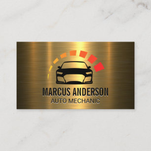 Auto Car Logo Gold Metallic Business Card