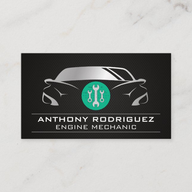 Auto Car Logo | Wrenches |  Business Card (Front)