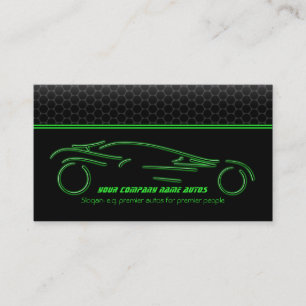 Auto Car on Metallic - Green line Sportscar Business Card