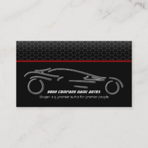 Auto Car on Metallic - Red line Sportscar template Business Card
