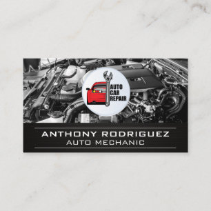 Auto Car Repair   Engine Bay Business Card