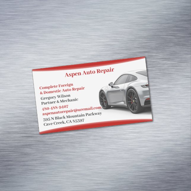 Auto Car Repair Magnetic Business Card (In Situ)