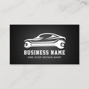 Auto Car Repair Metallic Automotive Mechanic Business Card
