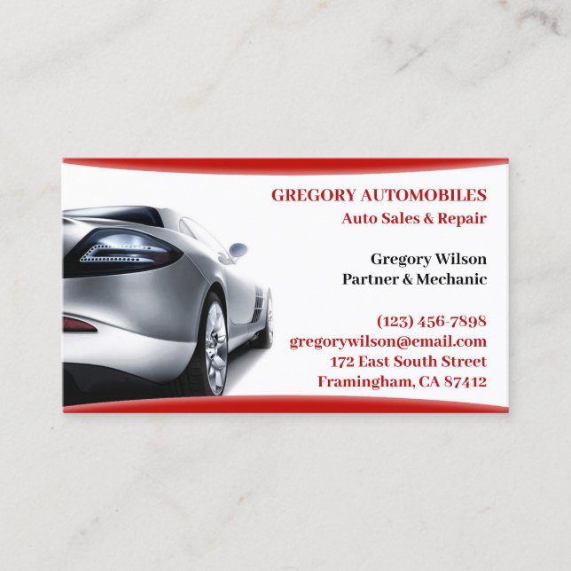 Auto Car Sales Business Card Template (Front)