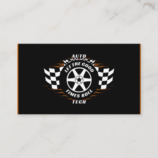 Auto Car Technician Mechanic Parts Sales Service Business Card (Front)