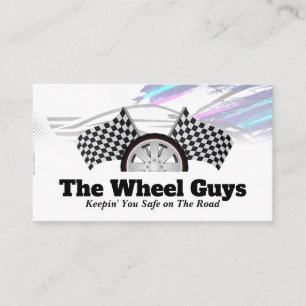 Auto Car Tire Chequered Racing Flag Business Card