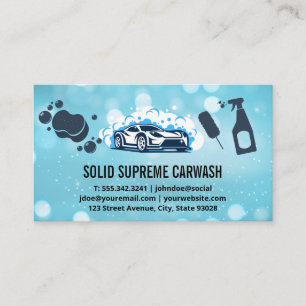 Auto Car Wash Cleaning Services Business Card