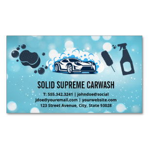 Auto Car Wash Cleaning Services Magnetic Business Card