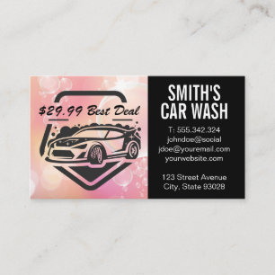 Auto Car Wash Logo Cleaning Service Business Card