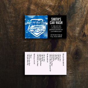 Auto Car Wash Logo Soap Bubbles Business Card