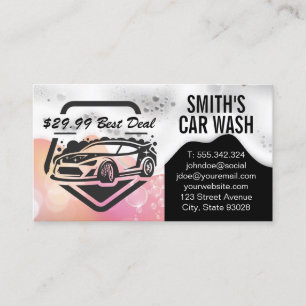 Auto Car Wash Logo Soap Suds Business Card