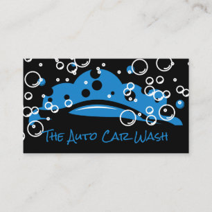 Auto Car Wash Soap Bubbles Car Cleaning Business Card