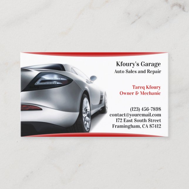 Auto Cars Business Card (Front)
