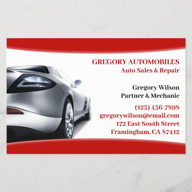 Auto Cars  Flyer (Front)