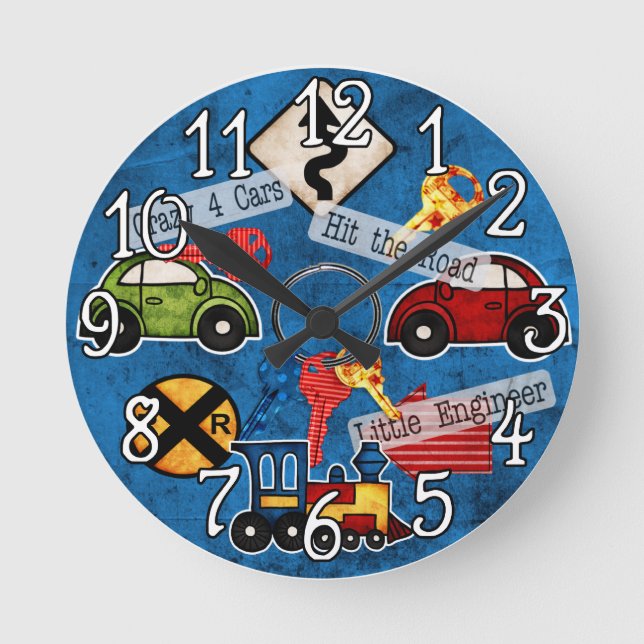 Auto, Cars, trains design Wall Clock (Front)