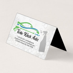 Auto Cleaning Spray   Soap Bubbles Business Card