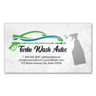 Auto Cleaning Spray   Soap Bubbles Magnetic Business Card