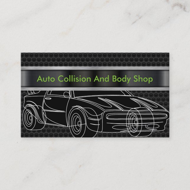 Auto Collision And Body Shop Business Card (Front)