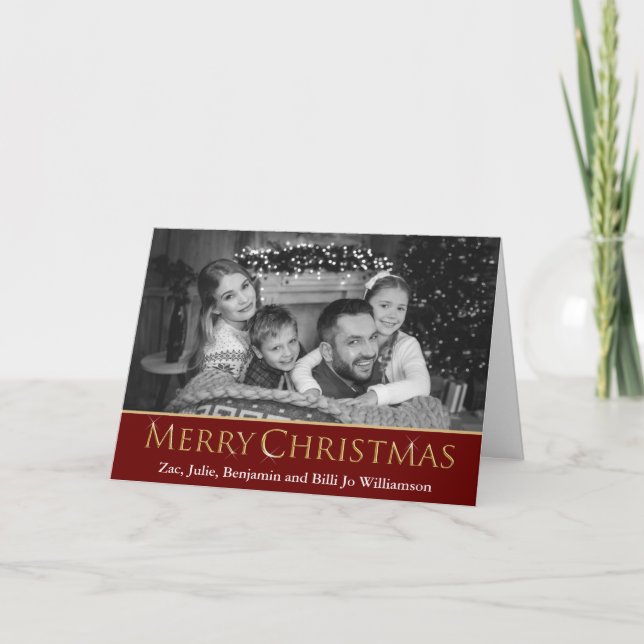Auto Converted Photo to Black & White Christmas Holiday Card (Front)