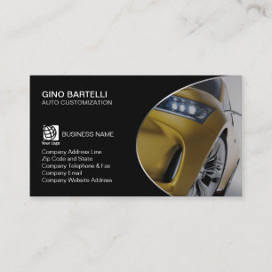 Auto Customisation Yellow Car Automotive Business Card