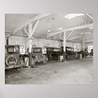 Auto Dealer Repair Shop, 1926. Vintage Photo