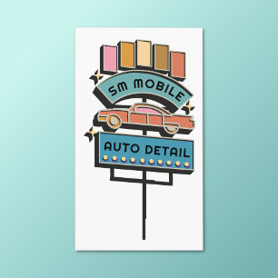 Auto Detail Car Wash Valeting Retro Vintage Business Card